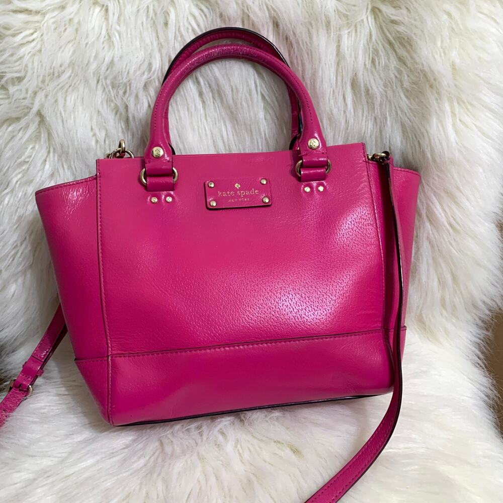 KATE SPADE Wellesley Sweetheart Pink Leather CAMRYN Small Satchel w/Long Strap